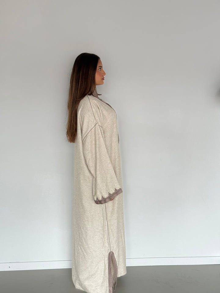 KANDOURA LINEN SOFT OAT/TAUPE | MIORÉ