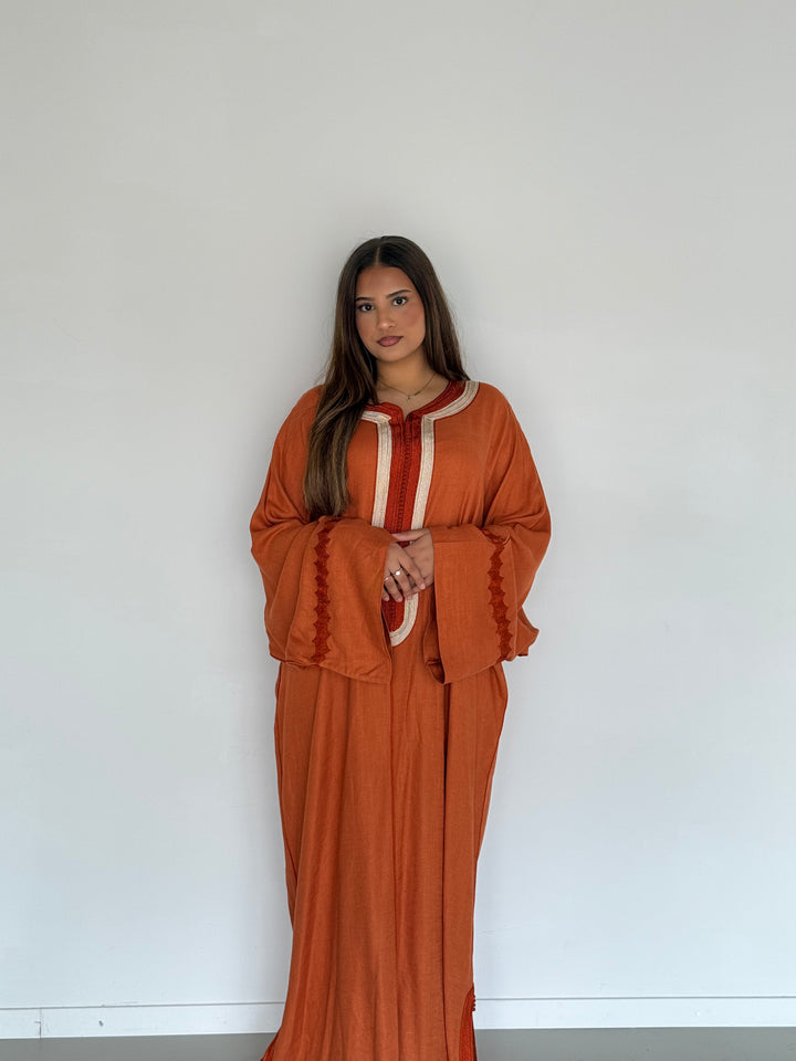 KANDOURA LINEN ORANGE | MIORÉ