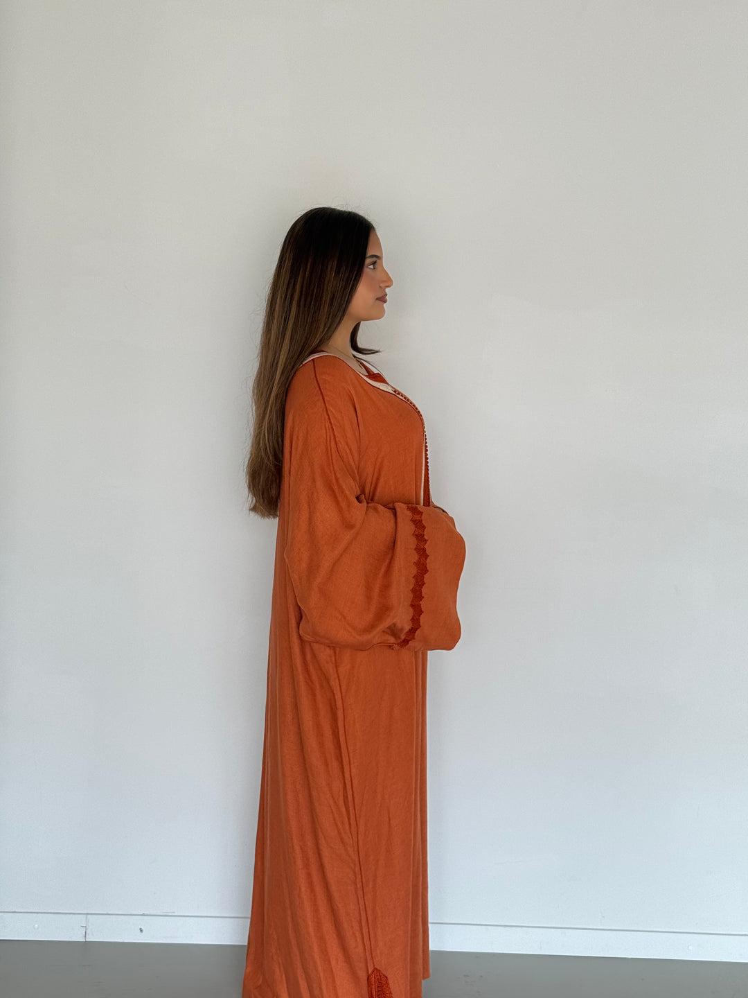 KANDOURA LINEN ORANGE | MIORÉ