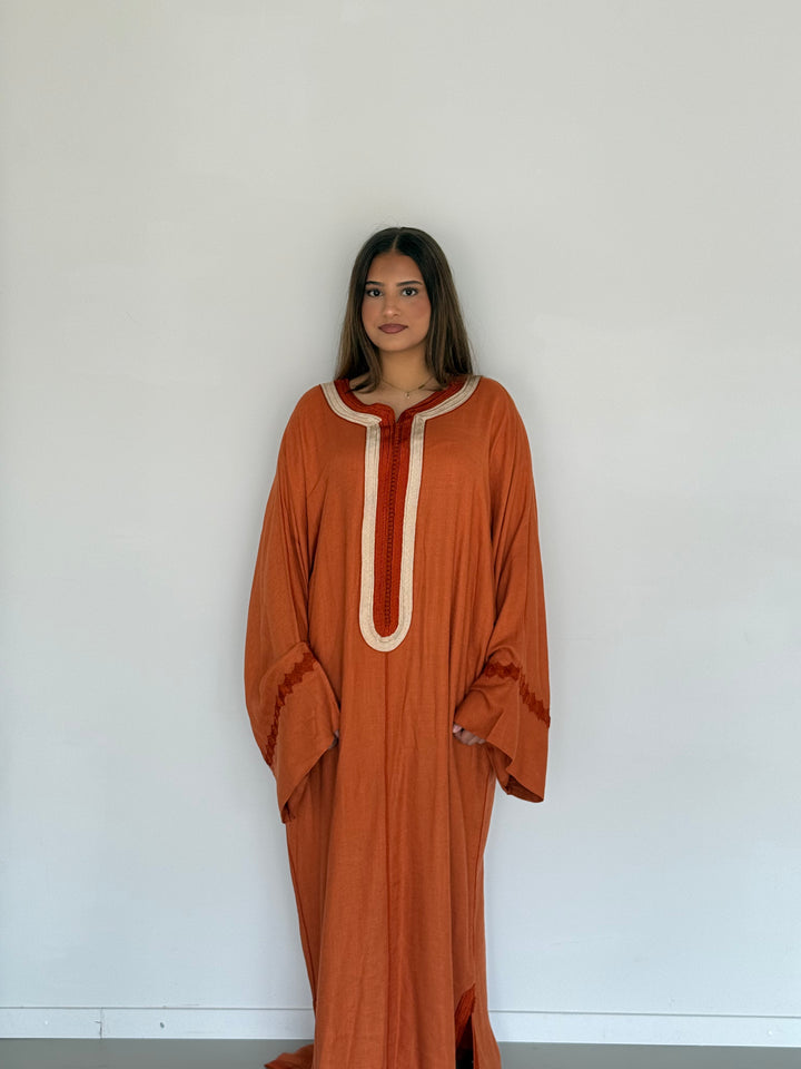 KANDOURA LINEN ORANGE | MIORÉ