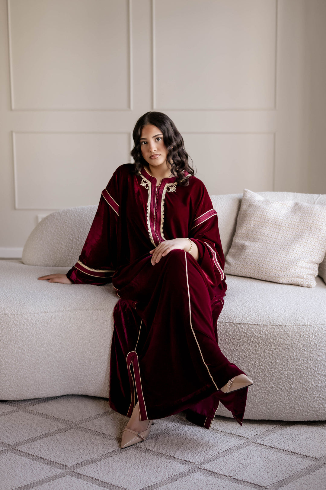 KANDOURA VELVET BURGUNDY | MIORÉ