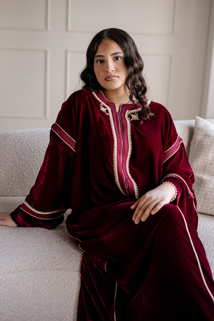 KANDOURA VELVET BURGUNDY | MIORÉ