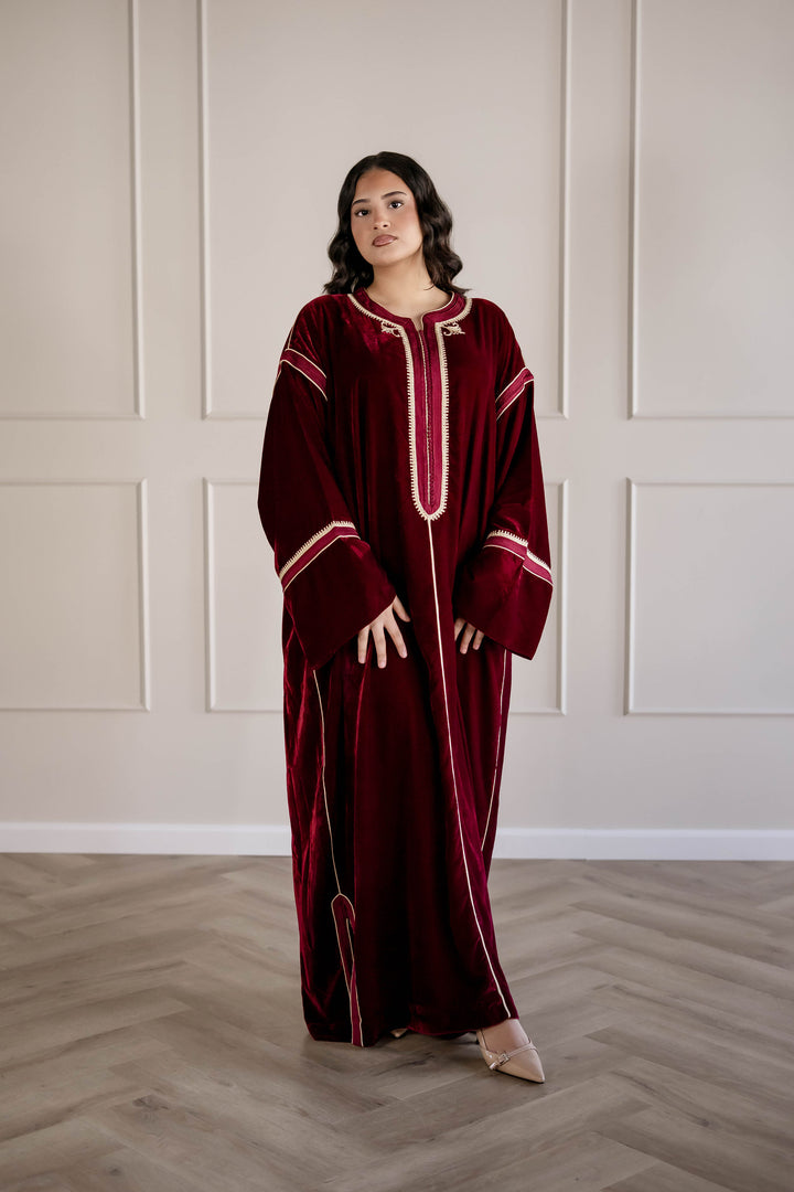 KANDOURA VELVET BURGUNDY | MIORÉ